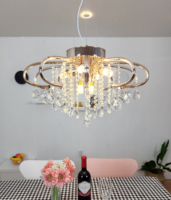 이멜라 6등 크리스탈식탁등 식탁전등